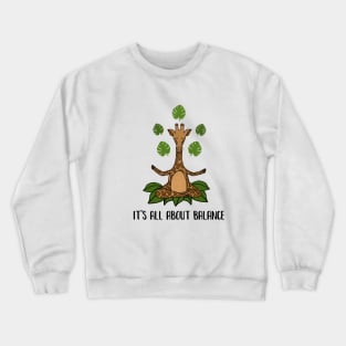 Giraffe Yoga Pose, Balance, Zen Meditation Crewneck Sweatshirt